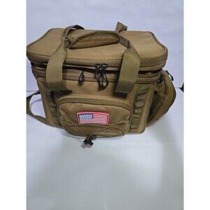 Tactical Cooler Bag 15L Insulated Lunch Bag Military Style Tan Shoulder Strap
